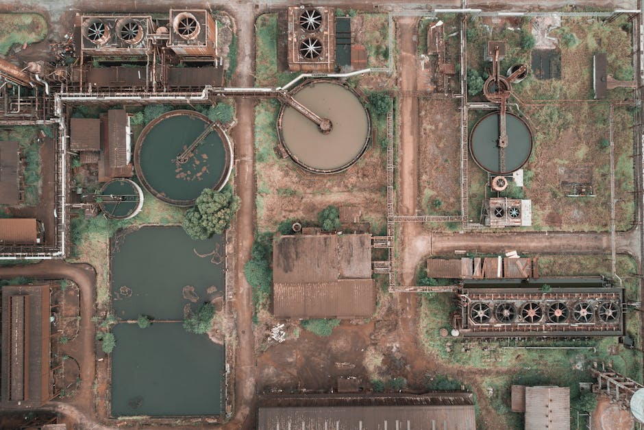 Illustration of secondary wastewater treatment process showing biological and engineering components